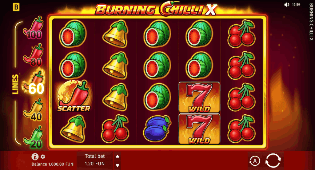 Burning Chilli X BGaming pantalla de inicio